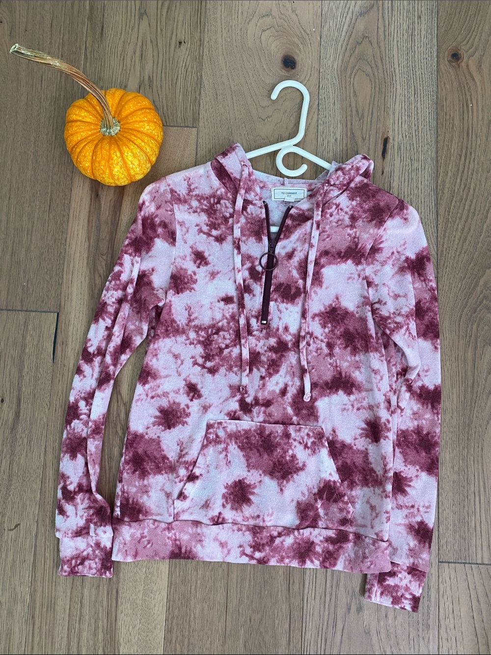 Tie-Dye Half-Zip Hoodie - Dusty Rose